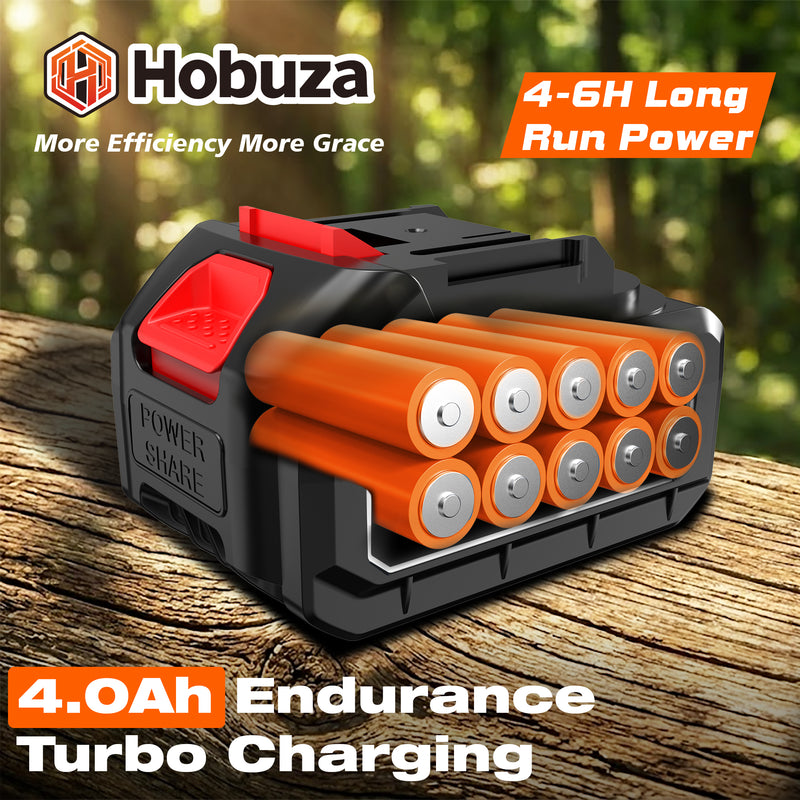 Hobuza 21V High-Output Lithium-Ion Battery Pack - 2.0Ah / 4.0Ah Replacement for Garden Tools